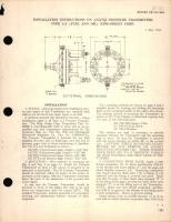 Installation Instructions on AN-5765 Pressure Transmitter Type A-1 (Fuel and Oil) King-Seeley Corp