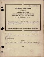 Supplement to Overhaul Instructions for Aircraft Shutoff Valve and Selector Valves