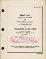 Operation, Service, Overhaul Instructions w Parts for Hydraulic Relief Valve - Parts 6200-6AB and 1040