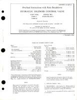 Overhaul Instructions with Parts Breakdown for Hydraulic Solenoid Control Valve - Parts 51000-2 and 51000-10