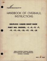 Overhaul Instructions for Dripless Liquid Sight Gage 