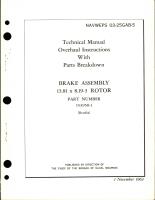 Overhaul Instructions with Parts Breakdown for Brake Assembly - 13.81x8.19-3 Rotor - Part 153950-1