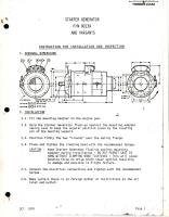 Instructions for Installation and Inspection for Starter Generator - Part 8013A