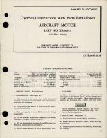 Overhaul Instructions with Parts Breakdown for Aircraft Motors - Part XA30525 