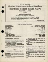 Overhaul Instructions with Parts Breakdown for Balanced Outlet Relief Valve - Part A-70041