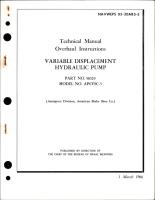 Overhaul Instructions for Variable Displacement Hydraulic Pump - Part 51029 - Model AP6VSC-5