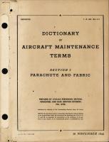 Dictionary of Aircraft Maintenance Terms; Section I Parachute and Fabric