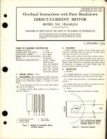 Overhaul Instructions with Parts Breakdown for Direct-Current Motor - Model 5BA40LJ116