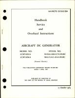 Service and Overhaul Instructions for Aircraft DC Generator - Model 2CM70D2A and 2CM70D6A