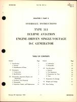 Overhaul Instructions for Engine Driven Single Voltage D-C Generator, Type 311