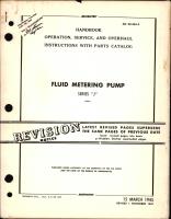 Operation, Service, & Overhaul Instructions with Parts Catalog for Fluid Metering Pump Series J