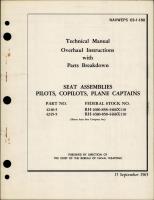 Overhaul Instructions with Parts for Pilots, Copilots and Captains Seat Assemblies - Parts 4240-5 and 4245-5 