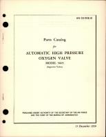 Parts Catalog for Automatic High Pressure Oxygen Valve - Model 5605