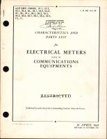 Characteristics and Parts List for Electrical Meters Used in Communications Equipment