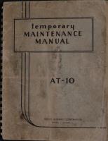 Preliminary Handbook of Service Instructions for AT-10