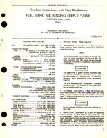 Overhaul Instructions with Parts Breakdown for Fuel Tank Air Sensing Supply Valve Part No. 1328-537605