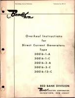 Overhaul Instructions for Direct Current Generators 30E16 Series