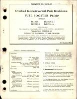 Overhaul Instructions with Parts Breakdown for Fuel Booster Pump - Models RG11920, RG11920-1, RG11920-2, and RG11920-A1