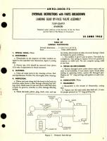 Overhaul Instructions with Parts Breakdown for Landing Gear By-Pass Valve Assembly Part No. 1359-526921 