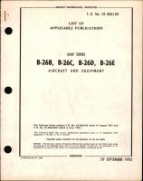 List of Applicable Publications for B-26B, C, D, E Aircraft & Equipment