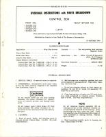 Overhaul Instructions with Parts Breakdown for Control Box - Parts 110433-02, 110433-03, and 110433-04 