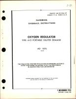 Overhaul Instructions for Type A-15 Portable Diluter Demand Oxygen Regulator AD-1876