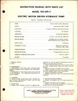 Instruction Manual with Parts List for Electric Motor Driven Hydraulic Pump - Model 100-689-3 
