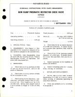 Overhaul Instructions with Parts Breakdown for Bow Ramp Pneumatic Restrictor Check Valve - 3-87623