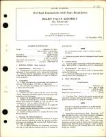 Overhaul Instructions with Parts Breakdown for Relief Valve Assembly Part No. WR107-10D
