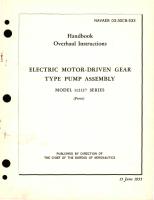 Overhaul Instructions for Electric Motor-Driven Gear Type Pump Assembly Model 112127 Series 