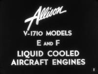 V-1710 E & F Allison Liquid Cooled Aircraft Engines