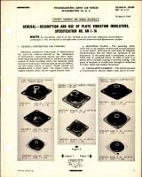 Description and Use of Plate Vibration Insulators Specification No. AN-1-16