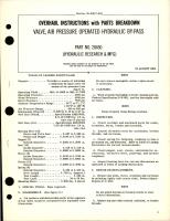 Overhaul Instructions with Parts Breakdown for Air Pressure Operated Hydraulic By-Pass Valve - Part 28450