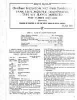 Overhaul Instructions with Parts Breakdown for Tank Unit Assembly, Compensated, Type M-2 Flange, Mounted Part No. 391037-02090