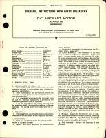 Overhaul Instructions with Parts Breakdown for D-C Aircraft Motor - A24A9176