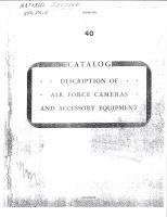 Catalog - Description of Air Force Cameras and Accessory Equipment