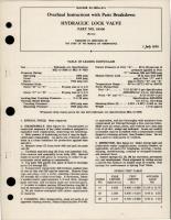 Overhaul Instructions with Parts Breakdown for Hydraulic Lock Valve - Part 18500 