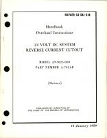 Overhaul Instructions for 24 Volt DC System Reverse Current Cutout - Model AN3025-600  - Part A-702AP 