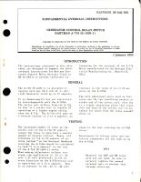 Supplemental Overhaul Instructions for Generator Control Relay Switch - Hartman A-718