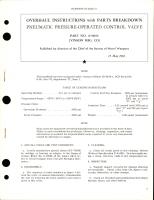 Overhaul Instructions with Parts Breakdown for Pneumatic Pressure-Operated Control Valve - Part A70093