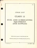 Stock List Fuel and Lubricating Equipment and Supplies