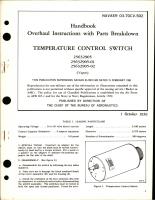 Overhaul Instructions with Parts Breakdown for Temperature Control Switch - Parts 25632905, 25632905-01, and 25632905-02