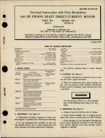 Overhaul Instructions with Parts Breakdown for Pinion Shaft Direct Current Motor 0.04 HP - Part 26675-4 - Model DCM15-8