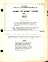 Supplement Operation and Maintenance Instructions for Variable Pitch Aircraft Propeller Models 43H60-359, 43H60-383, 43H60-395