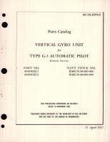 Parts Catalog for Vertical Gyro Unit for Type G-3 Automatic Pilot Part No. 8948502G1, 8948502G3 