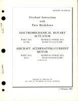 Overhaul Instructions with Parts Breakdown for Electromechanical Rotary Actuator and Aircraft Alternating Current Motor