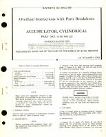 Overhaul Instructions with Parts Breakdown for Accumulator, Cylindrical Part No. 1356-583321