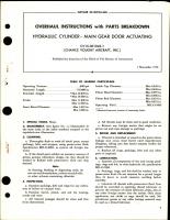 Overhaul Instructions with Parts for Main Gear Door Actuating Hydraulic Cylinder - CV15-501042-1