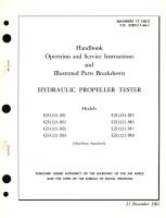 Operation and Service Instructions and Illustrated Parts Breakdown for Hydraulic Propeller Tester Models GS1221