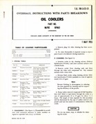 Overhaul Instructions with Parts Breakdown for Oil Coolers